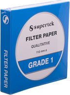 Supertek Filter Paper, Qualitative, Grade 1, 110 mm (Diameter) Pack of 100 Sheets