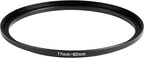 77-82mm Metal Step-Up/Down Ring Adapter Compatible with Mirrorless Cameras DSLR Lens, UV CPL ND Filter Thread Converter, Black