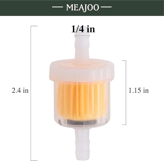 6PCS 1/4 Inch Gas Inline Fuel Filters, with magnet, Universal for Stratton Small Engine, Kohler, Kawasaki, Birggs, John Deere, Gasoline Generator Lawn Mower Motorcycle