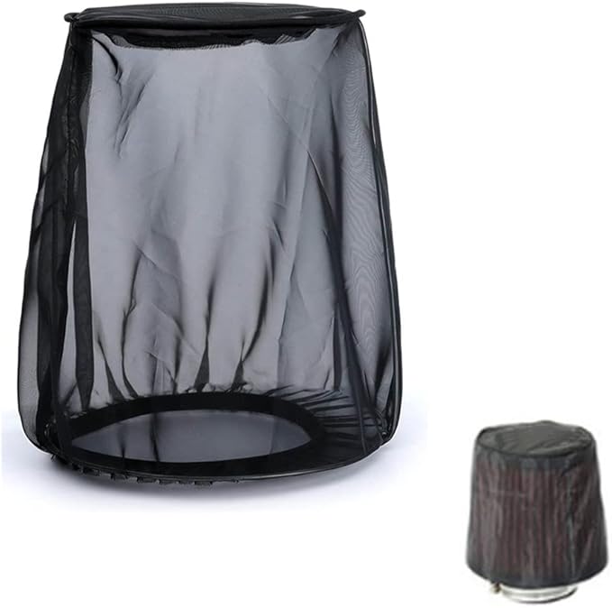 Air Filter Cleaner Kits, Motorcycle Waterproof Air Filter Rain Sock Dustproof Protective Cover Fits for Harley (Size S), Black#S