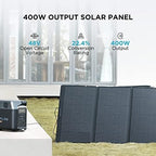 EF ECOFLOW Solar Generator 3.6KWh DELTA Pro with 2X400W Portable Solar Panel, 23% High Efficiency, 5 AC Outlets, 120V/3600W, for Home Backup Outdoors Camping RV Emergency