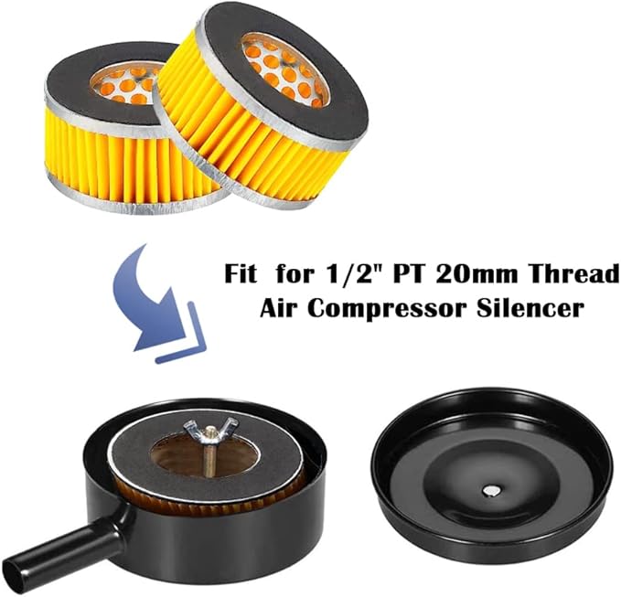 4PCS Air Compressor Intake Paper Filter Elements Piston Type Replacement Filter Element Accessories HE014