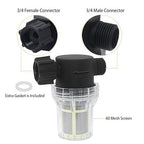 GIEX 60 Mesh Garden Hose Filter with Quick Connect, 3/4" GHT Thread Sediment Trap for Pool and Water Tank Pre-Filtration