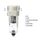 Type Vacuum Water Droplet Separator Vacuum Pipeline Filter Negative Pressure Filter Element AMJ AMJ3000-03B AMJ4000-04B-C(AMJ3000-03B-C)