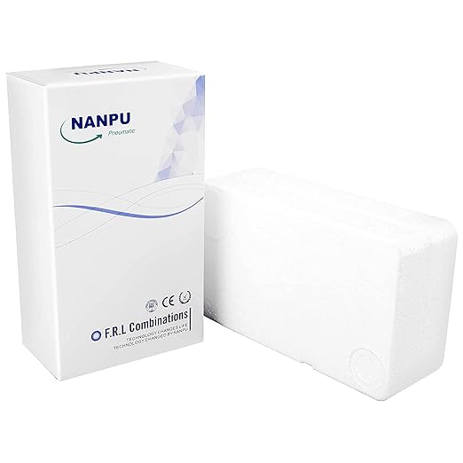 NANPU 3/8" NPT Compressed Air Filter Regulator Combo Piggyback, Semi-Auto Drain, 5 Micron Brass Element, Poly Bowl, Metal Bracket, 0-150 psi Gauge