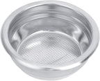 Coffee Filter Basket, 58mm Single Double Porous Filter Bowl Basket Semi Automatic Coffee Machine Bottomless Handle Filter for Portafilter Coffee Machine (For two persons)