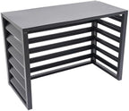 Outdoor Privacy Screen, Metal Air Conditioner Fence Cover with 4 Panels, Outdoor Trash Can Pool Equipment Enclosure Panels (Gray 1.5p)