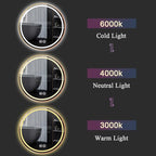 LTSRLL Frameless Illuminated LED Bathroom Wall Mirror with Touch, Demister Pad and Dimmable Lights & 3 Colors for Makeup Shaving and Bath Vanity IP44(Translucent,60cm/23.6in)