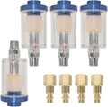 Oil Water Separator for Air Line, 1/4 Inch NPT Inlet and Outlet, Air Compressor Water Separator Filter, Water Separator For Air Compressor Line Dryer 90 PSI (4Pcs)