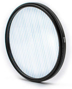 Prism Lens Filter 82mm Starlight Glare Filter Anamorphic Lens Flare Effect Filter Film Props(Blue Linear Flares)