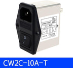 IEC Power Filter, Inlet Power Socket, IEC Socket Power Filter with Built-in Fuse and Rocker Switch, Noise Suppression, Compatible with CW2C-3A-T/CW2B-6A-T/CW2B-10A-T (CW2C-6A-T)