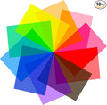 10 Pack Gel Light Filter Transparency Color Film Plastic Sheets Colored Overlays Correction Gels Filter for Lamp, Headlight, Photo Studio Strobe, LED, Headlight Film (10 Multi)