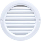 VENTS-US - 4" White Round Plastic Vent Cover with Built-in Insect Screen Mesh and Flange for Air Supply or Exhaust Air Applications - Compatible with 4 Inch Diameter Ducts (6-Pack)