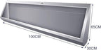 Wall-Mounted Stainless Steel Urinal Trough with Drain Pipe and Sensor, 304 Steel Commercial Multi-User Urinal, 100CM/150CM, for Schools and Construction Sites (100CM)