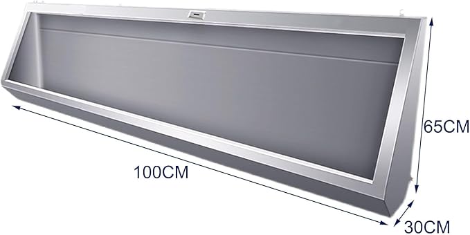Wall-Mounted Stainless Steel Urinal Trough with Drain Pipe and Sensor, 304 Steel Commercial Multi-User Urinal, 100CM/150CM, for Schools and Construction Sites (100CM)