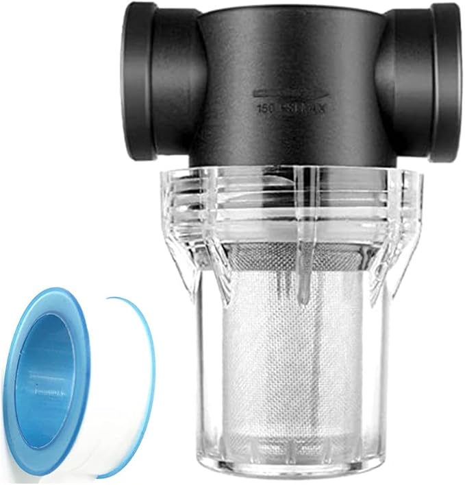 Sediment Filter Pressure Washer Filter Stainless Steel Filter 40Mesh Screen for Outdoor Gardening Inlet Water 1/2 Inch Female Thread Connector