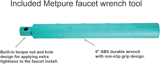 Metpure Non-airgap NSF Certified RO Faucet Reverse Osmosis Drinking Water Filtration System Water Dispenser Spout (Matte Black). Vase Style with Faucet Wrench.