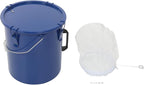 Deep Fryer Oil Storage Container with Filter,6 Gallon Bucket with Lid, Strainer Bag and Handle, Carbon Steel Oil Grease Disposal Container for Deep Fryer Oil Filtering/Storage - Blue