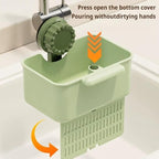 Kitchen Sink Strainer Drainer Basket with Suction Cup,Food Waste Filter Basket,Sponge Brush Holder for Kit-chen Home,Efficient Kitchen Waste Management (Green)