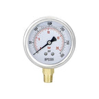 0-300 Psi Glycerin Liquid Filled Pressure Gauge, 2.5" Dial Size, 1/4" NPT Lower Mount, 304 Stainless Steel Case, for Pool Pump Sand Filter Air Compressor, Water Oil Air Pressure Test