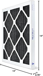 AIRx Filters Odor 14x14x1 Air Filter MERV 7 AC Furnace Pleated Air Filter Replacement Box of 6-14x14 Air Filters For Home, Made in the USA