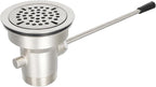 3-1/2 Inch Commercial Sink Drain with Lever Handle Kitchen Sink Opening Waste Drain Valve Stopper Prevents Sink Clogged Overflow for 1/2/3 Compartment Sink Style Drains