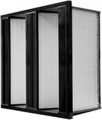Synthetic Mini Pleat Rigid V-Bank Air Filter 24x12x12 (4V) – MERV 15 ASHRAE 52.2 High-Efficiency HVAC Filter for Commercial, Industrial, Hopsitals & Cleanroom Use - (Pack of 2)