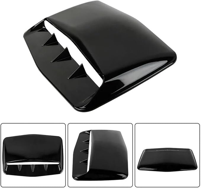 Universal Car Hood Scoop Air Flow Intake Decorative Turbo Bonnet Vent Cover Compatible With Audi And BMW Compatible With VW And Civic(Black)