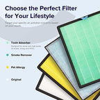 LEVOIT Genuine Vital 200S-P Air Purifier Toxin Absorber Replacement Filter, Supports HEPA Sleep Mode, High-Efficiency Activated Carbon Filter for Odor, Pollen, Vital 200S-RF-TX, 1 Pack, Green
