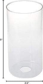 GoLucky Glass Cylinder Shade Accessory - Glass Lamp Fixture Shade Replacement - 1-5/8 Inch Fitter - 3.5"(D) x 5"(H)