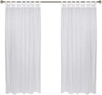 Outdoor De'cor Escape Waterproof Outdoor Sun Filtering Voile Tab Top Curtain, Patios, Gazebos, Privacy, Washable, Fade Resistant, 54" X 96", White