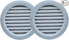 VENTS-US - 4" Round Plastic Vent Cover in Light Grey with Built-in Insect Screen Mesh and Flange for Air Supply or Exhaust Air Applications - Compatible with 4 Inch Diameter Ducts (2-Pack)