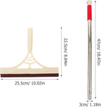 Multifunctional Glass Squeegee and Window Scrubber with Water-Resistant Blade, Dry and Wet Use, Khaki for Home Glass and Mirror Cleaning