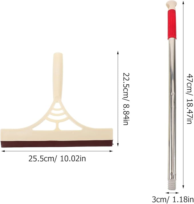 Window Cleaner Squeegee with Scraper, Multi-Functional Dry and Wet Glass Wiper, Khaki Color, for Home, Shower Door, and Car Window Cleaning