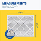 Aerostar 21 1/2x23 5/16x1 MERV 11 Pleated Air Filter, AC Furnace Air Filter, 4 Pack (Actual Size: 21 1/2" x 23 5/16" x 3/4")