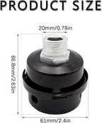 2 Pcs 20mm Air Compressor Silencer Filter, 1/2"Thread Intake Filter Noise Muffler