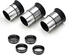 Complete Telescope Eyepiece Set - Multi-Coated Optics - 1.25 inch Eyepiece Set with 4mm, 10mm, 20mm Lenses, 5X Barlow Lens, 2 Moon Filters, 2 Polarizing Filters