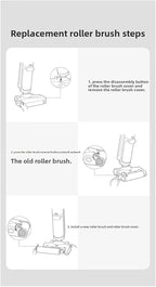 Vacuum Cleaner ，compatible For Xiaomi Mijia， W20 2c/ 4c/ 2lite Cordless Wet Dry Floor Cleaning Machine Scrubber Roller Brush Home Accessories(2pcs)