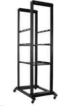 Raising Electronics Server Rack Open Frame Rack 4 Post 19 inch Adjustable Server/Audio Rack Cold Rolled Steel with 3 Shelves (42U,24Depth)