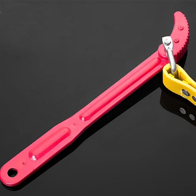 AUCELI Belt Type Oil Filter Wrench, Adjustable Strap and Steel Handle Removal Hand Tools Engine Box Motorcycle, Multi-Purpose Auto Car Repair Spanner, Universal Extractor Tool for Oil Filter and Pipe