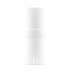 Boroux Compact Gravity-Fed Countertop Stainless Steel Water Filter System | 1.8 Gallons with 2 Authentic Black Foundation. Filters | Matte White