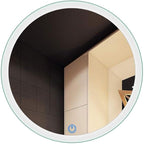 Bathroom Mirror with LED Light and Demister Pad Touch Sensor Wall Mounted Round Makeup Shaving Mirror (Color : Warm Light Size : 60cm) (Warm Light 80cm)