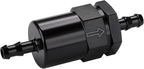 1/4" Billet Inline Fuel Filter 30 Micron Aluminum Black