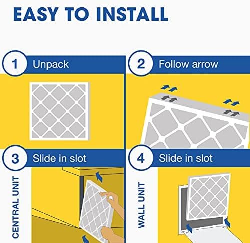Aerostar 20x20x1 MERV 13 Air Filter, 4 Count, ACTUAL SIZE (19.75 x 19.75 x 0.75), HVAC, Air Conditioning & Furnace Filter for Allergies, Dust, Pet Dander & Smoke (MPR 1500 / FPR 10), Made in USA