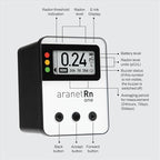 Radon One – Fast Home Radon Gas Detector with 10-Minute Response, E-Ink Display, Battery Powered, Portable Real-Time Radon Monitor for Basements & Indoor Air Monitoring (Red)
