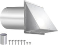 6 Inch Hooded Wall Vent with Screen and Damper,6 Inch Exhaust Vent Cover Cap for Outdoor Kitchen Range Hood Dryer Ventilation,Outside Wall Mount Extractor for House Air Exhaust, Stainless Steel