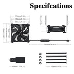 Quiet 120mm USB 5V/12V DC Fan - IPX5 Waterproof, 10 Speed, Portable Cooling Fan for Tablet, TV, Receiver, Router, DVR, Xbox, Greenhouse, Kennel, Computer Cabinet & Component Cooling