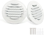 6 Inch White Soffit Vent Covers,LouanXpert Stainless Steel Round Air Vent Covers with Built-in Fine Mesh for Garage, Apartment,Office (150mm - 2PCS)