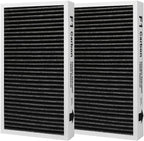 F1 Carbon Allergen Reduction+Odor Removal, HEPA Replacement Filter Compatible with 3M Filtrete C01 T02 Room Air Purifier, 2 Pack