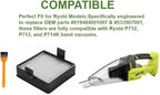 A32VC04 filter compatible with Ryobi handheld vacuum filter holder assembly, suitable for P712, P713, P714K, replacement for 019484001007, 533907001 (4 pieces + 1 brush)